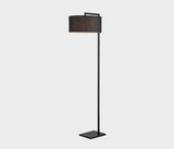 Famous Haus - Elegant Floor Lamp Black Matte Linen Shade – Stylish Ambiance