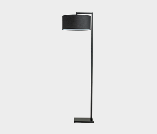 Famous Haus - Elegant Floor Lamp Black Matte Linen Shade – Stylish Ambiance
