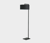 Famous Haus - Elegant Floor Lamp Black Matte Linen Shade – Stylish Ambiance