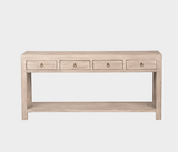 Famous Haus - Elegant Console Table – Timeless Natural Wood Grain