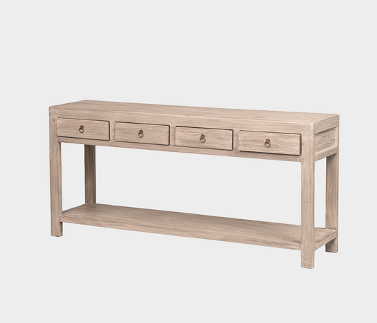 Famous Haus - Elegant Console Table – Timeless Natural Wood Grain