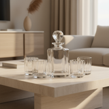 The Mercer Contemporary Whiskey Set – 5 Pieces (1 Decanter 27oz + 4 Glasses)
