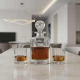 The Mercer Contemporary Whiskey Set – 5 Pieces (1 Decanter 27oz + 4 Glasses)