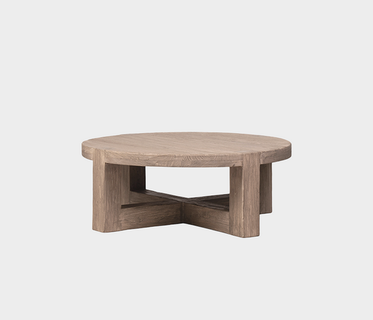 Famous Haus - Elegant Coffee Table with Cross Base – Timeless Charm