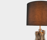Famous Haus - Elegant Bamboo Table Lamp Gold – Stylish Indoor Ambience