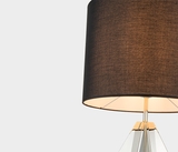 Famous Haus - Elegant Metal Table Lamp with Linen Shade – Stylish Ambiance