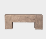 Famous Haus - Rustic Wood Console Table – Sculptural Presence