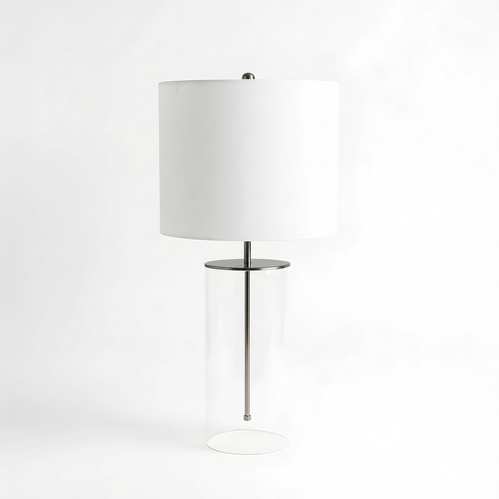 Haven Glass Table Lamp with Black Shade - Modern Luxury Lighting