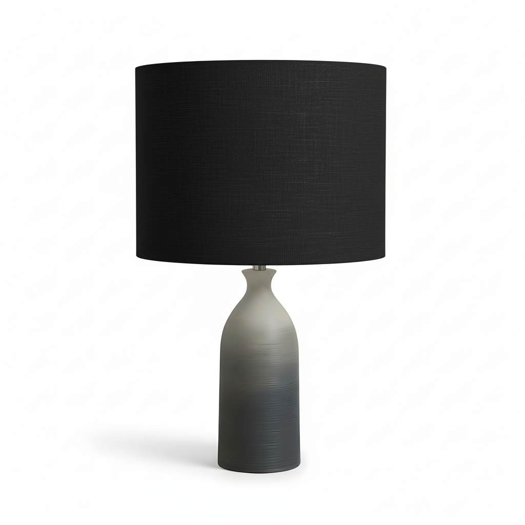 Vera Ceramic Gradient Table Lamp – Handcrafted Modern Design with Black Linen Shade