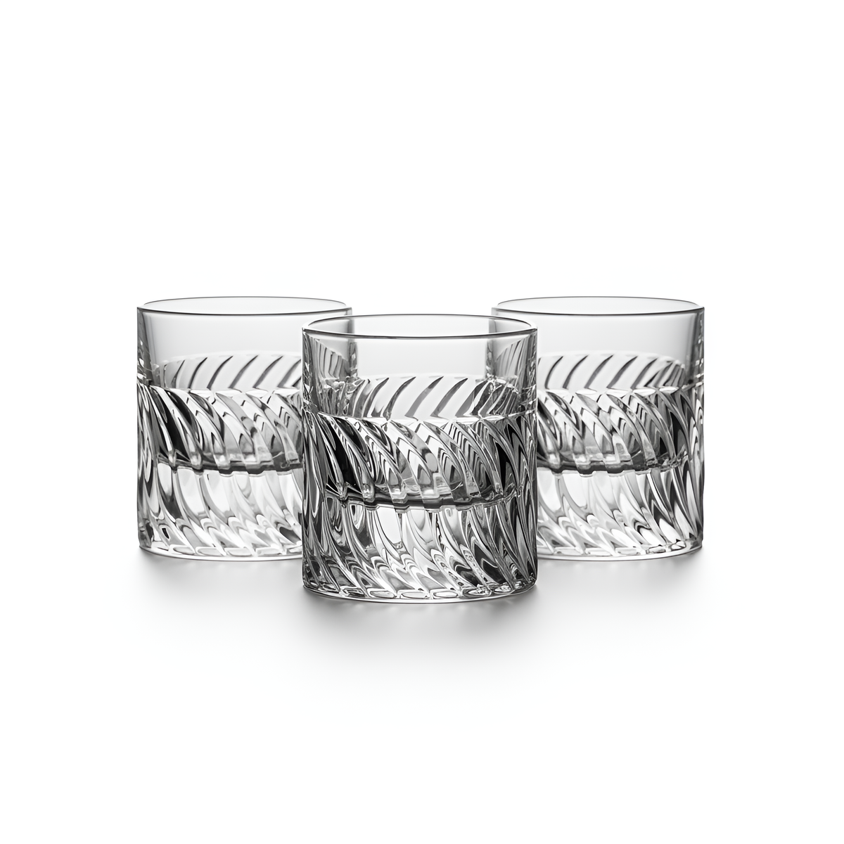 Orlo Set of 6 Spiral-Cut Crystal Whiskey Glasses | Premium Heavy Tumblers