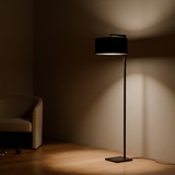 Utah Floor Lamp – Modern Minimalist Metal Lamp with Black Drum Shade