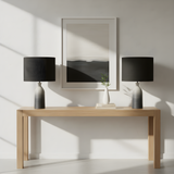 Vera Ceramic Gradient Table Lamp – Handcrafted Modern Design with Black Linen Shade