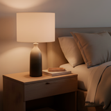 Vera Ceramic Gradient Table Lamp – Handcrafted Modern Design with Black Linen Shade
