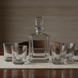 The Windsor Modern Whiskey Set – 5 Pieces (1 Decanter 27oz + 4 Glasses)
