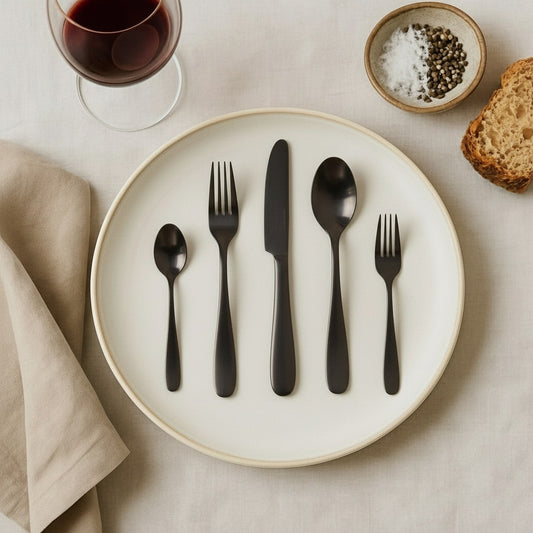 London 30 PCS - Stainless Steel Cutlery Set - Black