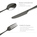 London 30 PCS - Stainless Steel Cutlery Set - Black