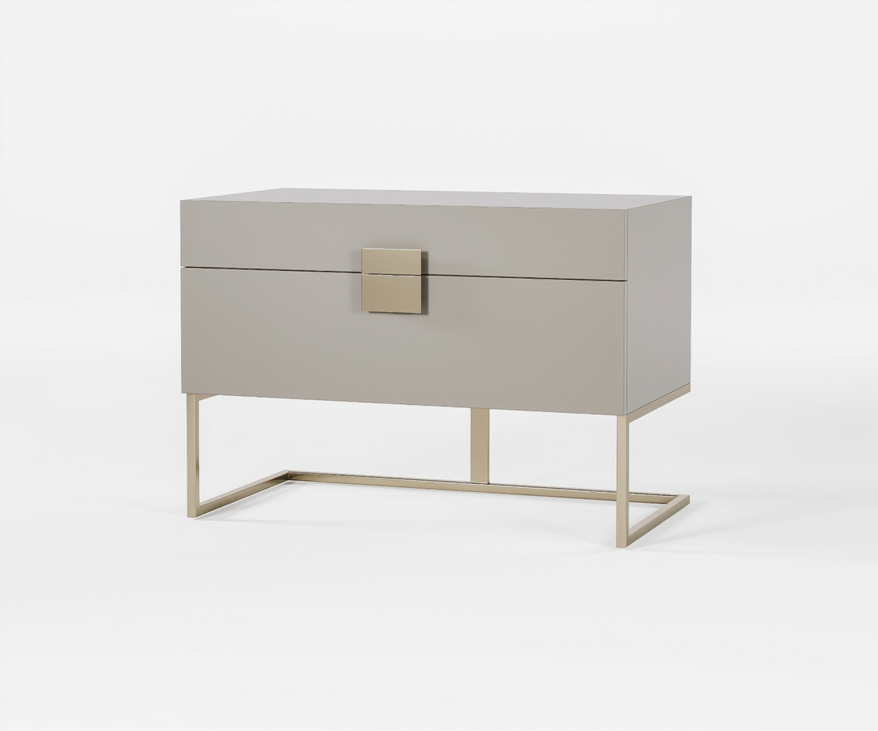 Famous Haus - Nightstand Quattro Nara Bronze - Elegant Nightstand – Stainless Steel Durability