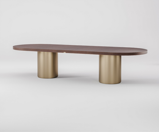 Famous Haus - Dining Table Montreal - Dining Table with MDF Top and Cylindrical Legs