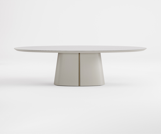Famous Haus - Belga  Dining Table with MDF Structure and Oval Base