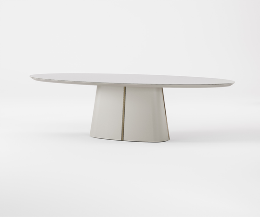 Famous Haus - Belga  Dining Table with MDF Structure and Oval Base