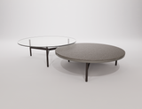 Set  pieces - Coffee Table Double -Refined Balance: Tripod Coffee Table in Steel and Glass or Wood