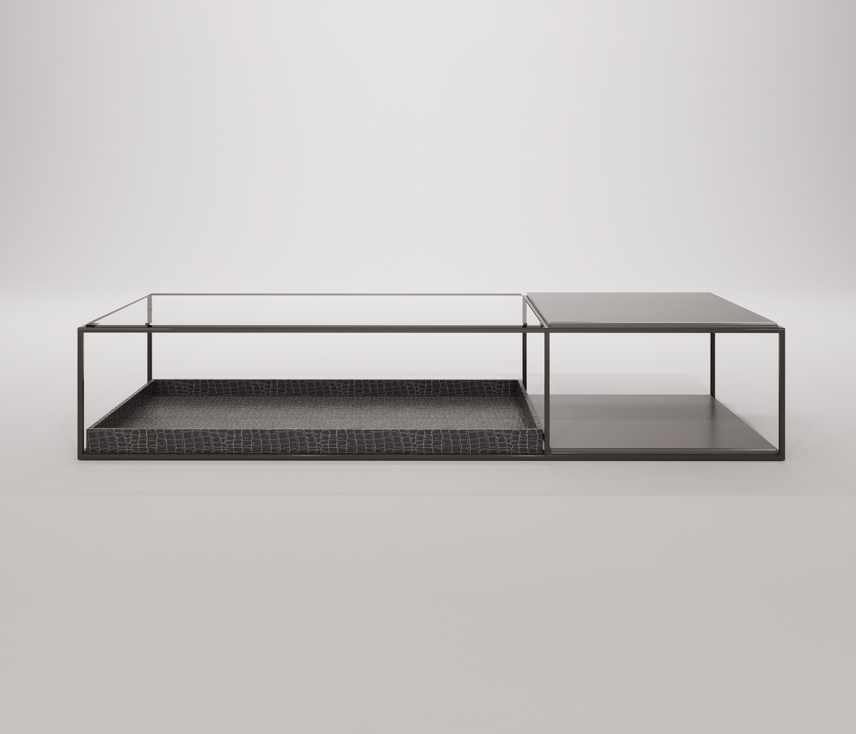 COFFEE TABLE MELINA SILVER  - Famous Haus - Minimalism refined to its purest form; this coffee table captures the essence of modern sophistication.