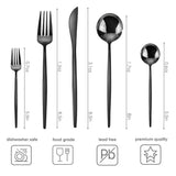 LINCOLN 30 PCS - Stainless Steel Cutlery Set - Black Matte