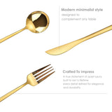 LINCOLN 30 PCS - Stainless Steel Cutlery Set - Matte Gold