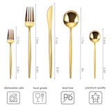 LINCOLN 30 PCS - Stainless Steel Cutlery Set - Matte Gold