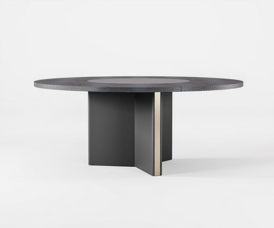 Famous Haus - Vertice Dining Table - Rotating Center Plate and Y-shaped Base