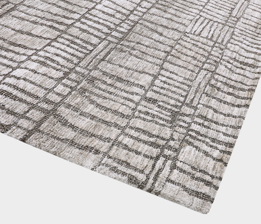 Milton Textured Geometric Fabric Rug