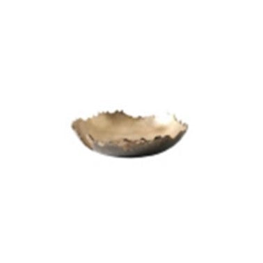 METAL ART FRUIT BOWL WITH GOLD CRUSHING EDGE