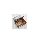 BLACK AND WHITE GRID RESIN JEWELRY BOX