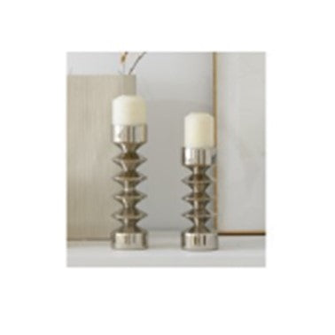 SILVER ALUMINUM CANDLESTICK