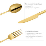 OXFORD 30 PCS - Stainless Steel Cutlery Set - Matte Gold