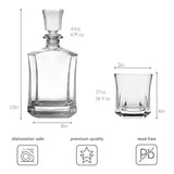 The Windsor Modern Whiskey Set – 5 Pieces (1 Decanter 27oz + 4 Glasses)
