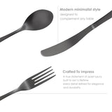 Windsor 30 PCS - Stainless Steel Cutlery Set - Black