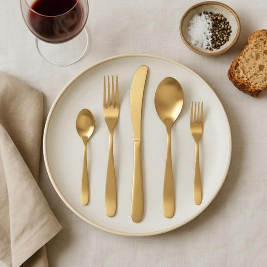 WINDSOR 30 PCS - Stainless Steel Cutlery Set - Gold Matte