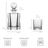 The Mercer Contemporary Whiskey Set – 5 Pieces (1 Decanter 27oz + 4 Glasses)