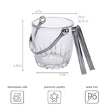 Crystal Glass Ice Bucket with Stainless Steel Tongs